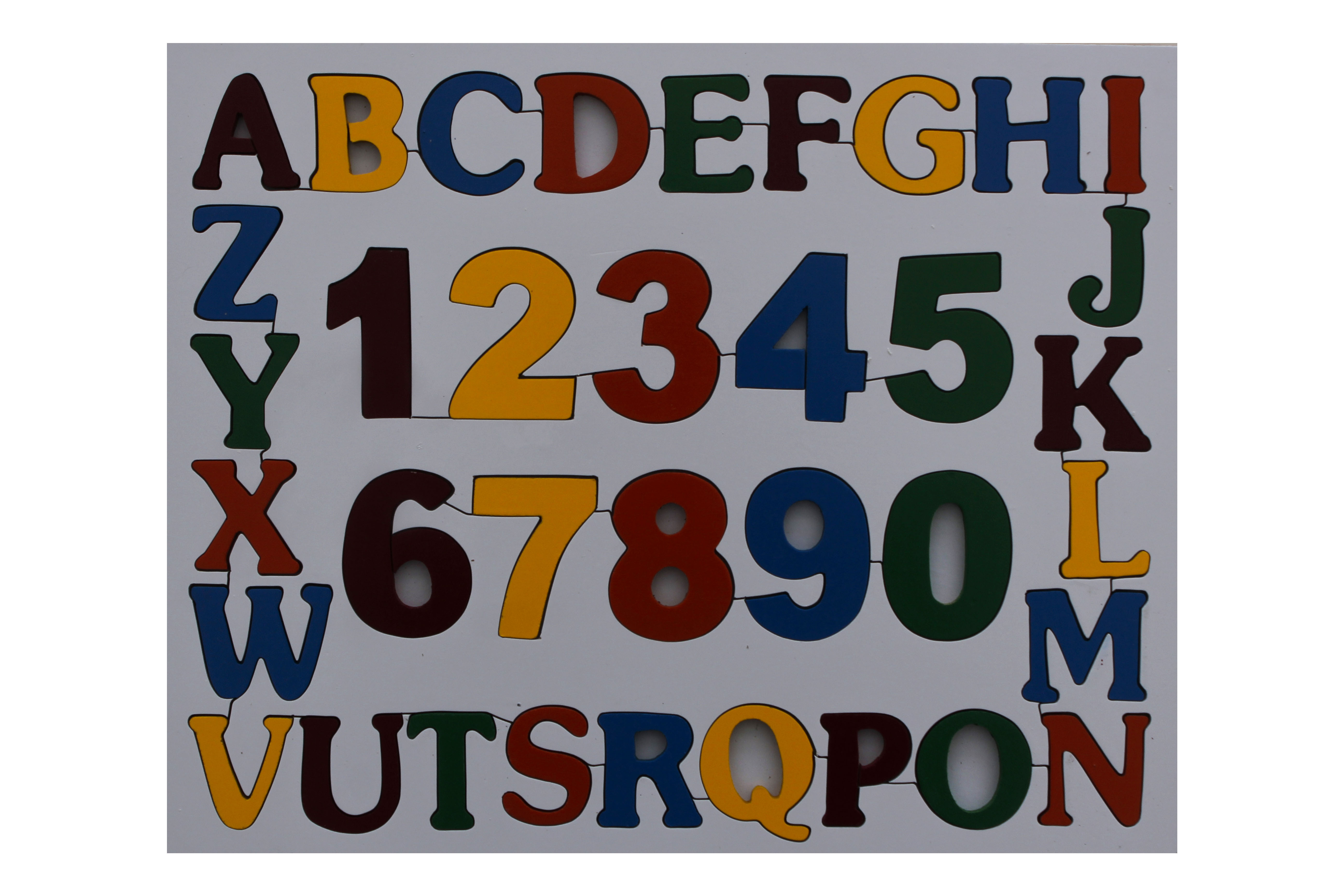 CAPITAL LETTERS AND NUMBERS TRAY PUZZLE